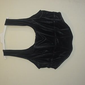 Women’s Ashen Faux Leather Zip Corset Top Black US 14 Disturbia